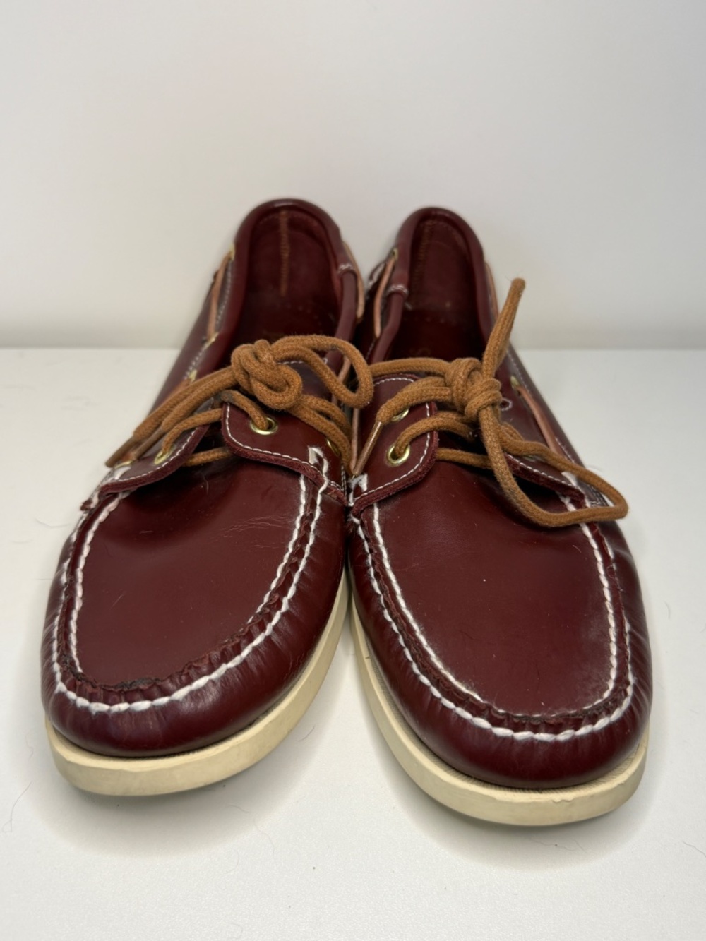 Prep Step Boat Shoes Brown Leather Men’s Size 9.5